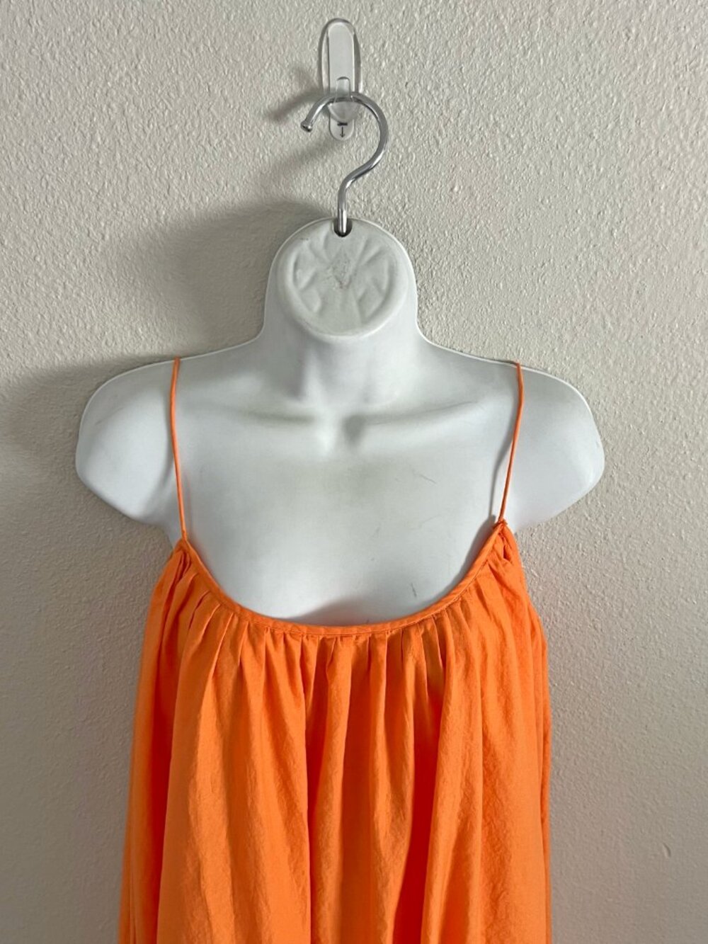 Rhode Resort Orange Cotton Ruffle Trapeze Dress Sundress Summer Revolve Size L - Picture 3 of 4